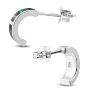 Abalone Shell Stud Silver Earrings - e354